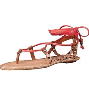 Dolce Vita Women’s Aurora Sandals Leopard Print Ankle Wrap 6